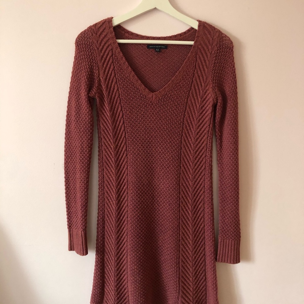 American Eagle dark pink XS knit sweater dress